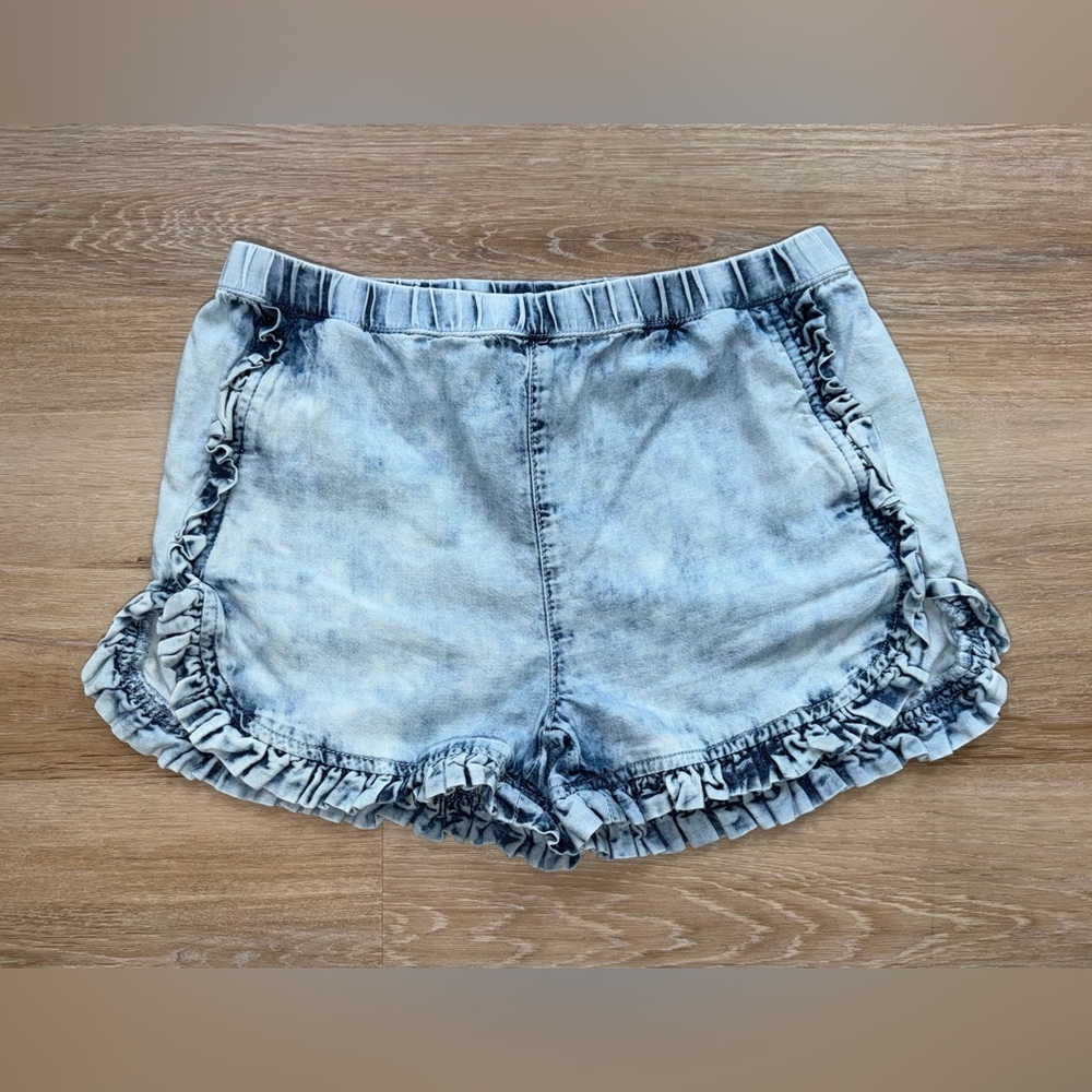 Tucker + Tate Girls Chambray Ruffle Trim Shorts